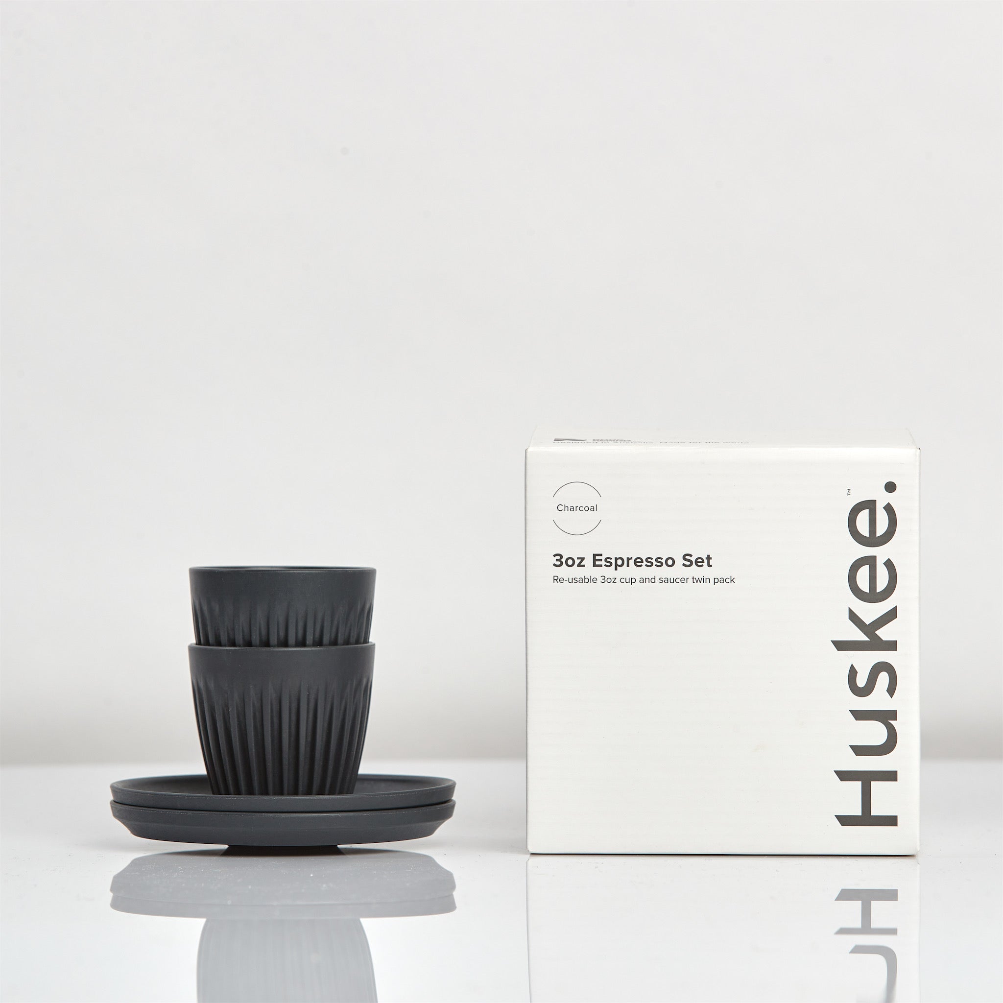 Huskee Cup - 3oz Charcoal Set of 2