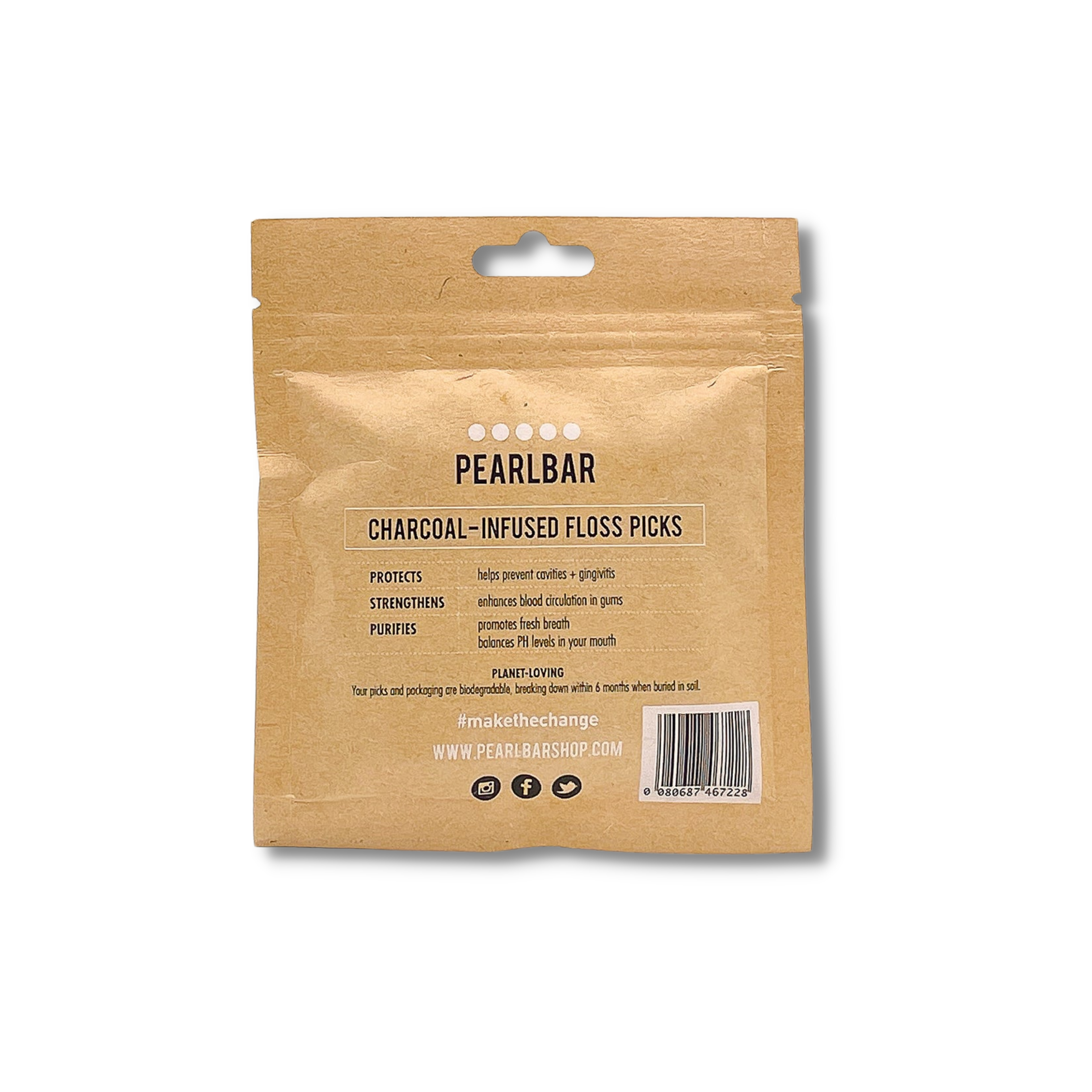 Pearlbar Charcoal Biodegrable Floss Picks