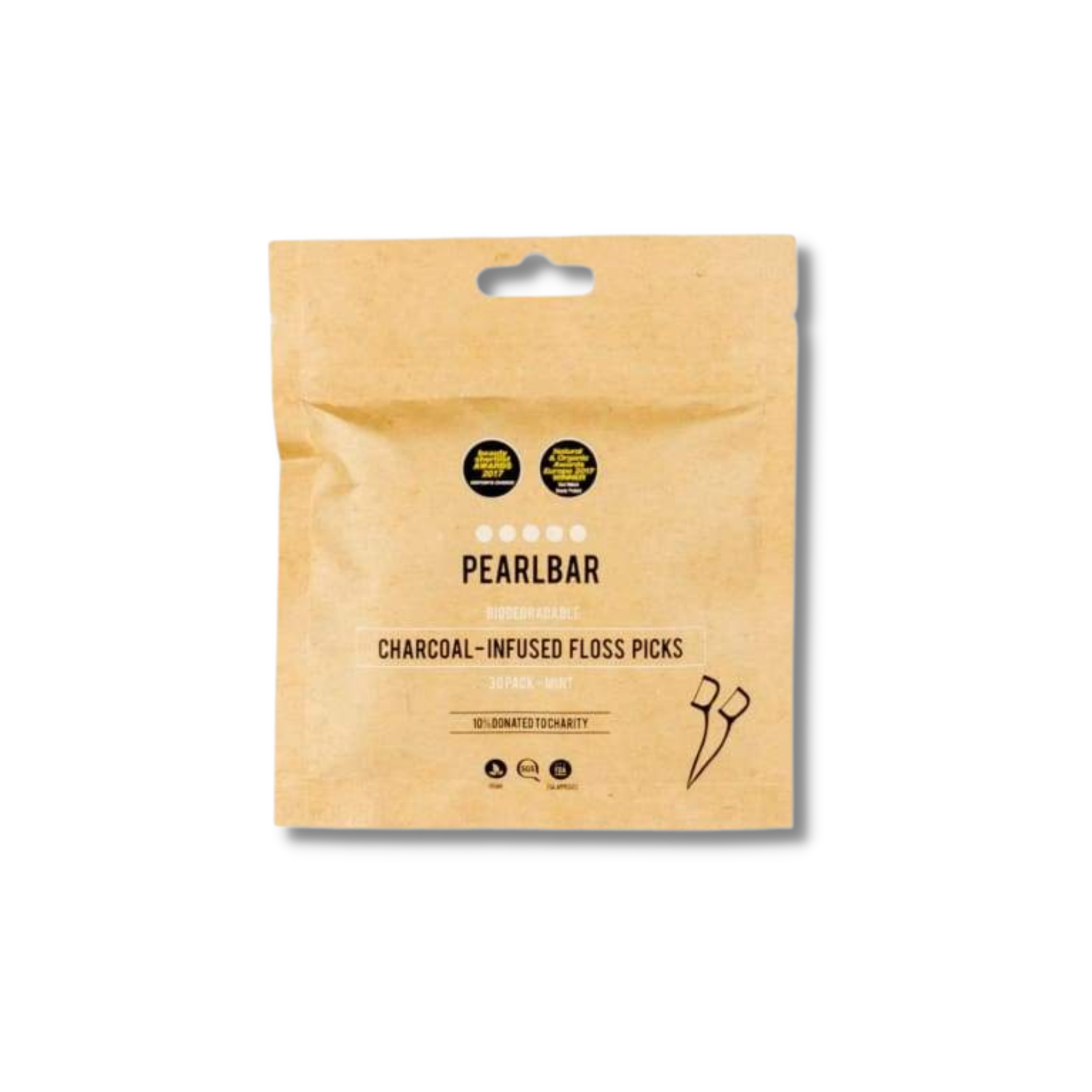 Pearlbar Charcoal Biodegrable Floss Picks
